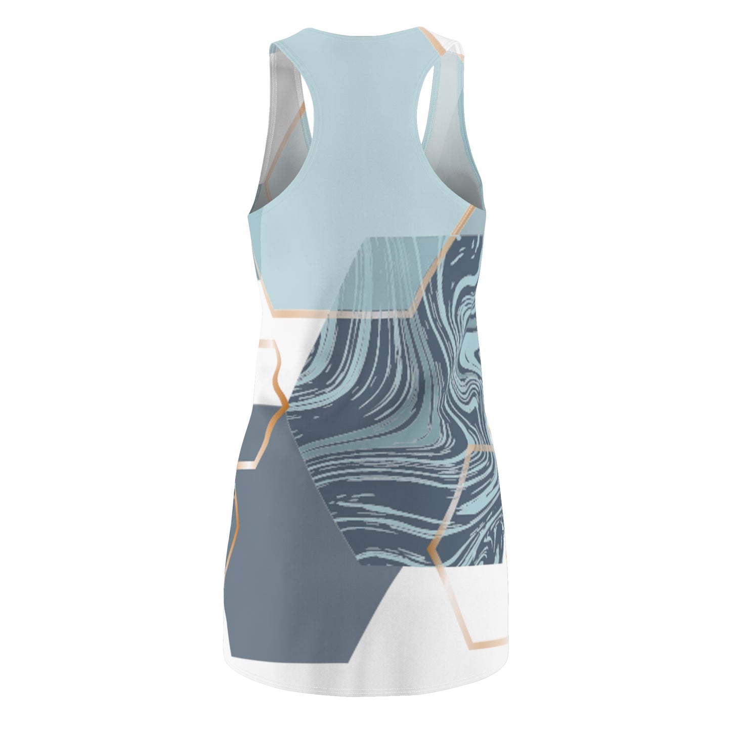 "GeoMetric Blue" Racerback Dress