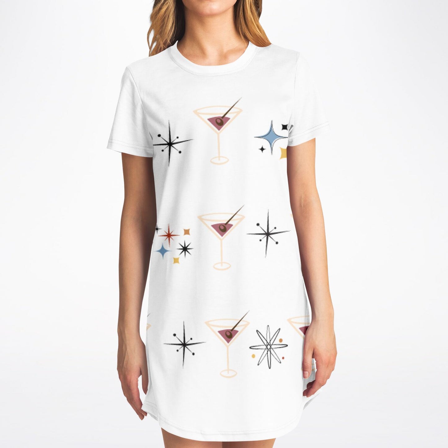Martinis and Stars T-Shirt Dress