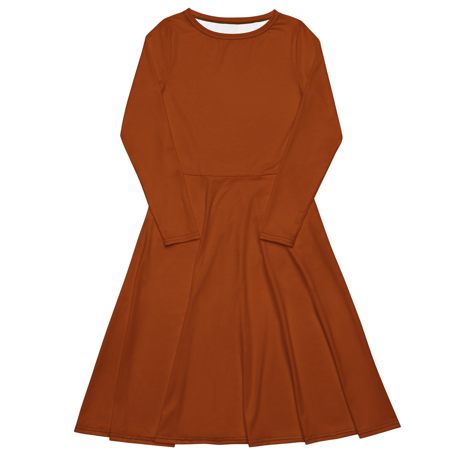 "Rust" Long Sleeve Midi Dress