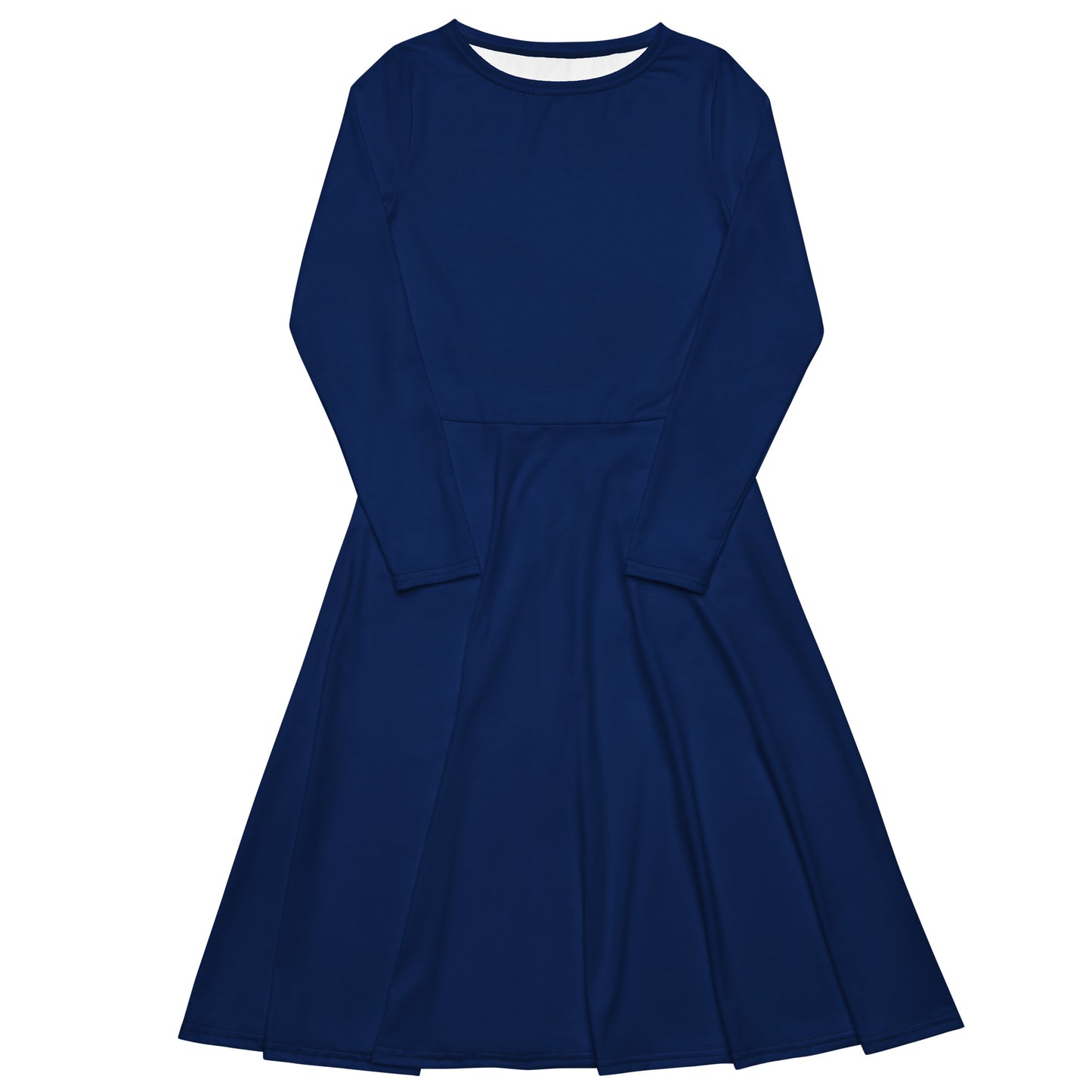 "Deep Blue" Long Sleeve Midi Dress