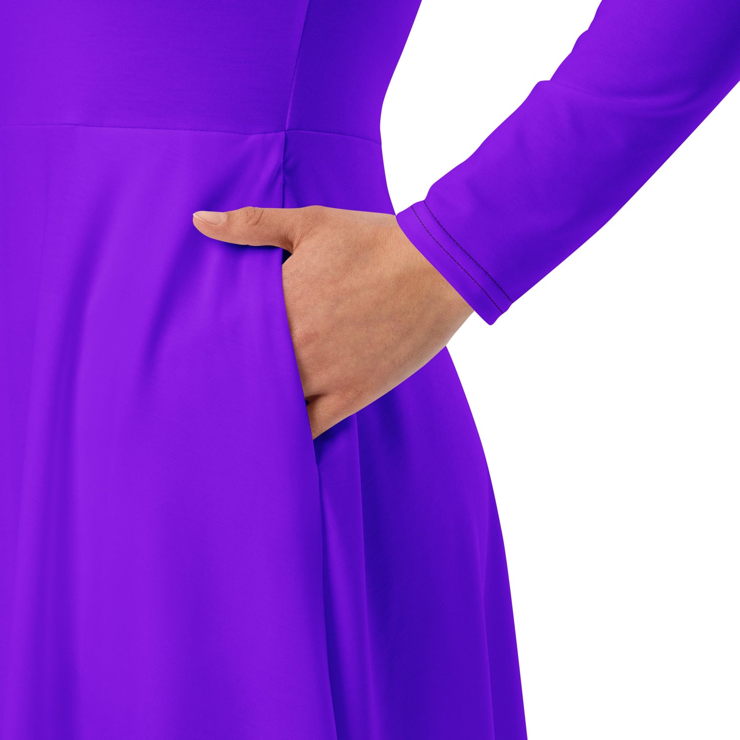 "Purple" Long Sleeve Midi Dress
